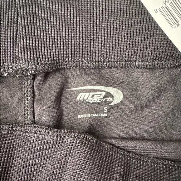 NWT MTA Sport Black Pink Mid Rise Mesh Look Activewear Sweat Pants Women’s Small - Picture 2 of 8